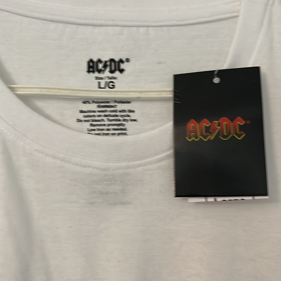 BRIGHT WHITE AC⚡️DC MEN’S LARGE LONG T~SHIRT🕶️🎒🧬🔮👿🌀🆕WT - Picture 4 of 5